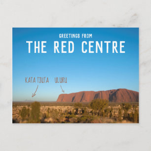 Carte Postale Salutations du Centre Rouge Uluru Kata Tjuta