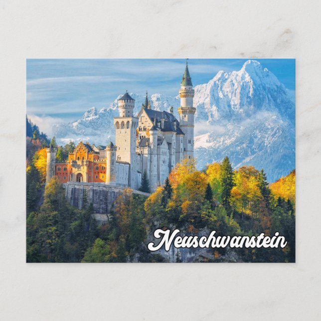 Carte Postale Salutations Du Château Neuschwanstein, Allemagne (Devant)