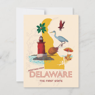 Carte Postale Salutations du Delaware