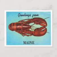 Salutations du Maine, Vintage voyage de homard