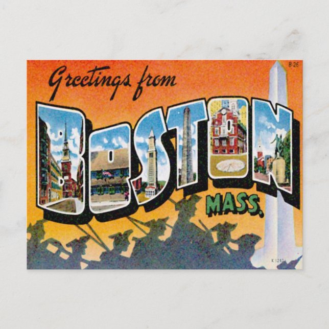 Carte Postale Salutations Du Massachusetts De Boston (Devant)