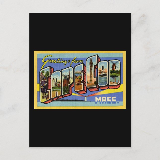 Carte Postale Salutations du Massachusetts de Cape Cod (Devant)