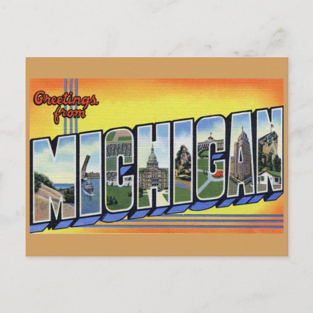 Carte Postale Salutations Du Michigan (Devant)