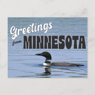 Carte Postale Salutations du Minnesota avec du Loin commun