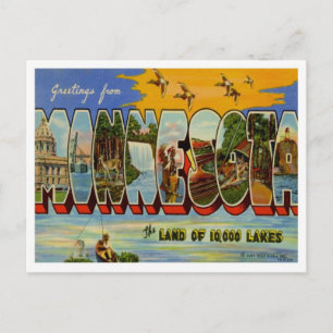 Carte Postale Salutations Du Minnesota Des États-Unis
