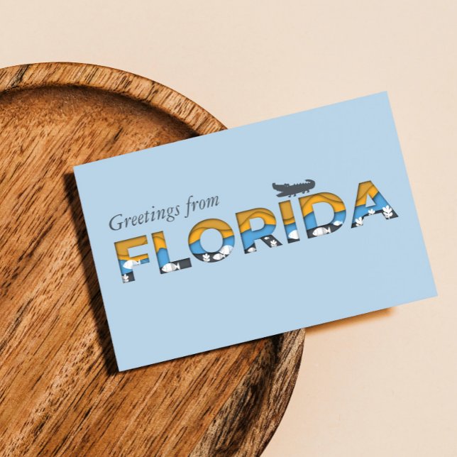 Carte Postale Salutations du Modèle d'État de Floride (Créateur téléchargé)