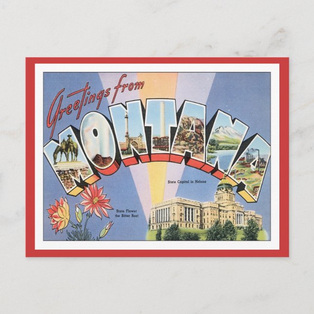 Carte Postale Salutations Du Montana (Devant)