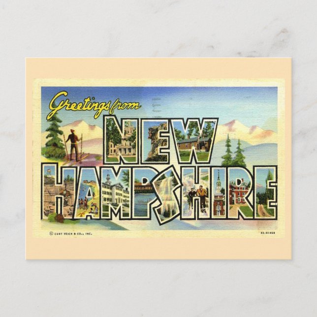 Carte Postale Salutations Du New Hampshire (Devant)