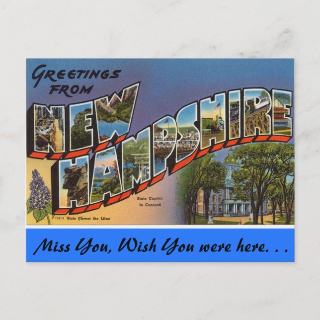 Carte Postale Salutations du New Hampshire (Devant)