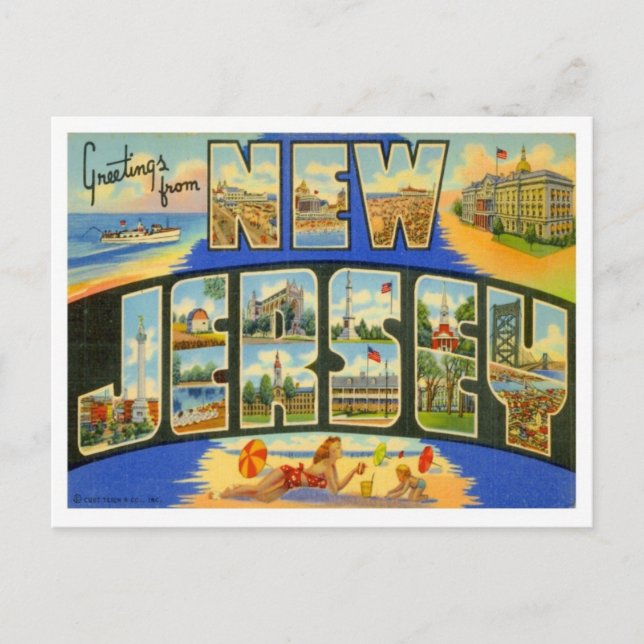 Carte Postale Salutations Du New Jersey (Devant)