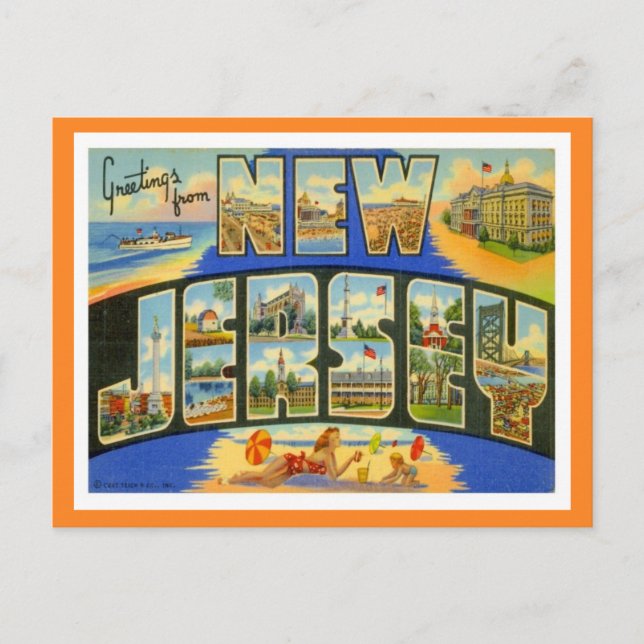 Carte Postale Salutations Du New Jersey (Devant)
