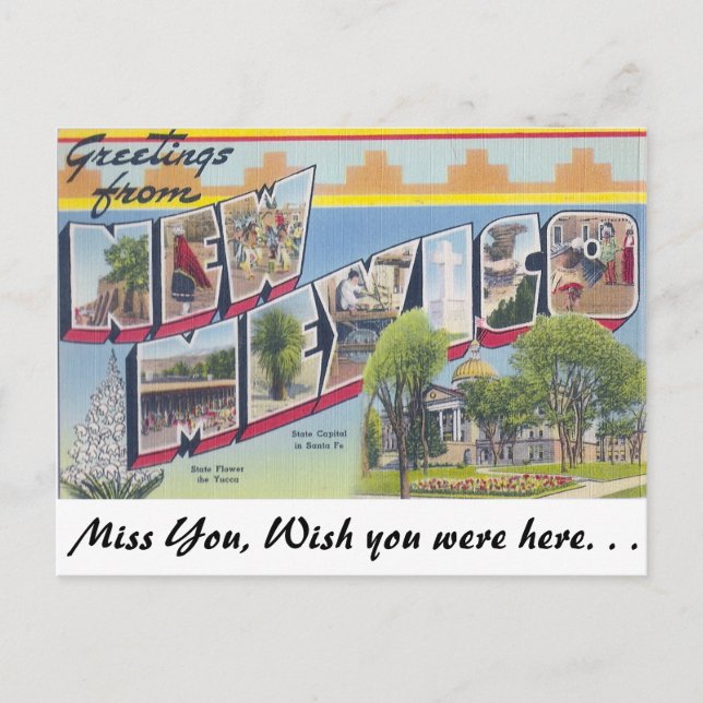 Carte Postale Salutations du Nouveau-Mexique (Devant)