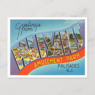 Carte Postale Salutations du parc d'attractions Palisades, Palis