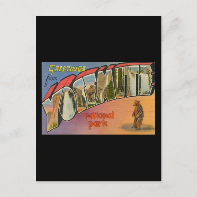 Carte Postale Salutations Du Parc National Yosemite (Devant)
