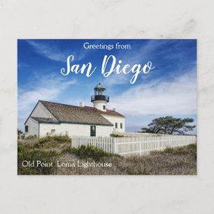Carte Postale Salutations du phare San Diego Old Point Loma