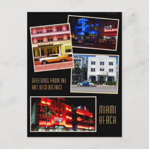 Carte Postale Salutations du quartier Art déco de Miami Beach