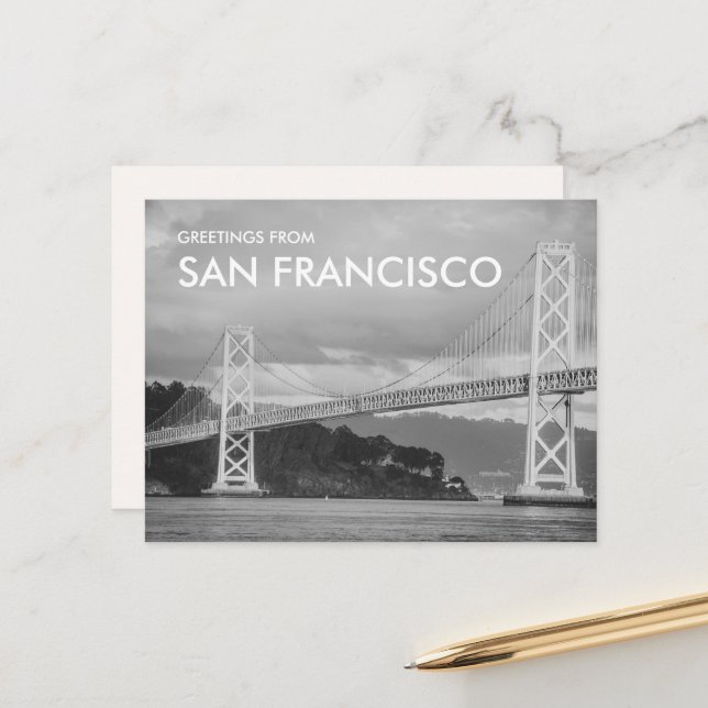 Carte Postale Salutations du San Francisco Bay Bridge (Devant/Arrière en situation)