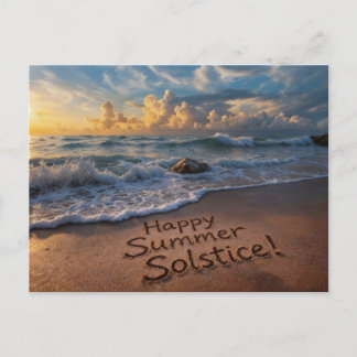 Carte Postale Salutations du solstice d'été Plage d'écriture 