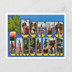 Carte Postale Salutations du Vintage voyage de Caroline du Nord