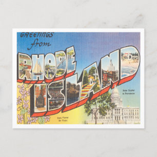 Carte Postale Salutations du Vintage voyage de Rhode Island