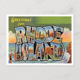 Carte Postale Salutations du Vintage voyage de Rhode Island