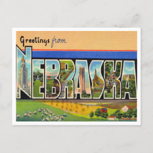 Carte Postale Salutations du Vintage voyage du Nebraska