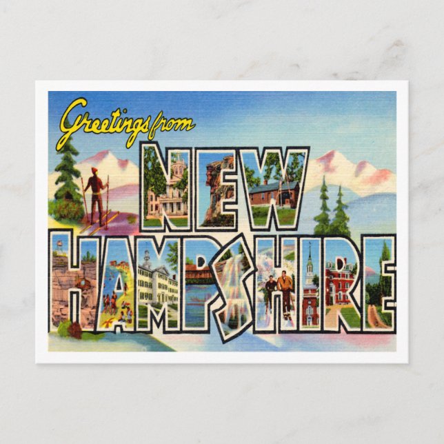 Carte Postale Salutations du Vintage voyage du New Hampshire (Devant)