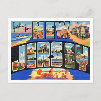 Carte Postale Salutations du Vintage voyage du New Jersey