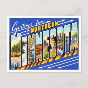 Carte Postale Salutations du Vintage voyage du nord du Minnesota