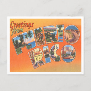 Carte Postale Salutations du Vintage voyage Porto Rico