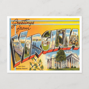 Carte Postale Salutations du Vintage voyage Virginia