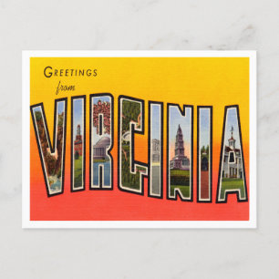 Carte Postale Salutations du Vintage voyage Virginia
