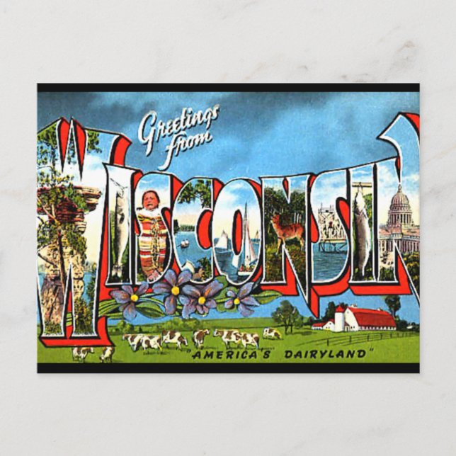 Carte Postale Salutations du Wisconsin (Devant)
