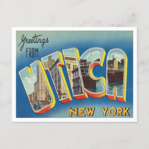 Carte Postale Salutations d'Utica, Vintage voyage de New York