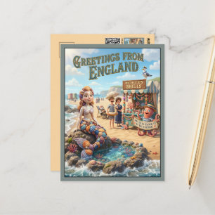 Carte Postale Salutations fantaisistes d'Angleterre 3D Voyage
