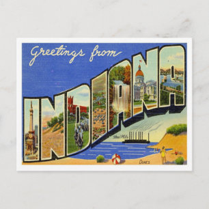 Carte Postale Salutations Indiana Des États-Unis