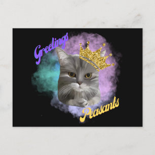 Carte Postale Salutations Paysans Grey Tabby Queen Cat