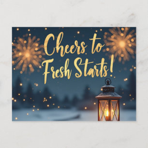 Carte Postale Salutations pour des débuts frais - Nouvel An insp