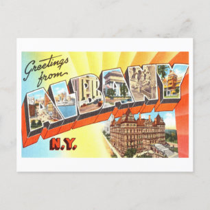 Carte Postale Salutations vintages d'Albany, New York