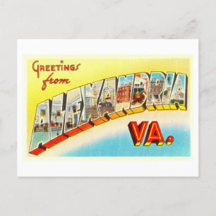 Carte Postale Salutations vintages d'Alexandrie, Virginie