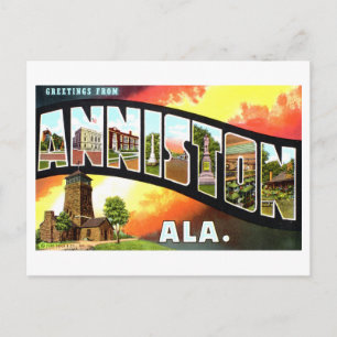 Carte Postale Salutations vintages d'Anniston, Alabama