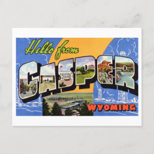 Carte Postale Salutations vintages de Casper, Wyoming