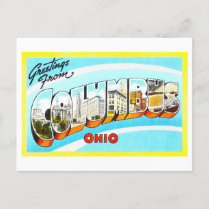 Carte Postale Salutations vintages de Columbus, Ohio
