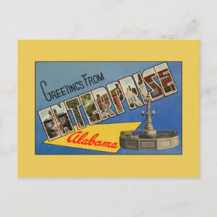 Carte Postale Salutations vintages de Enterprise AL