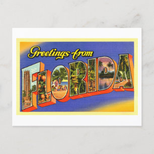 Carte Postale Salutations vintages de Floride