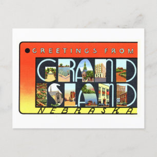 Carte Postale Salutations vintages de Grand Island, Nebraska,