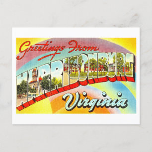 Carte Postale Salutations vintages de Harrisonburg, Virginie