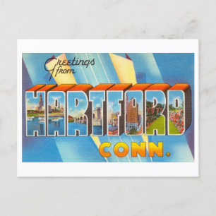 Carte Postale Salutations vintages de Hartford, Connecticut