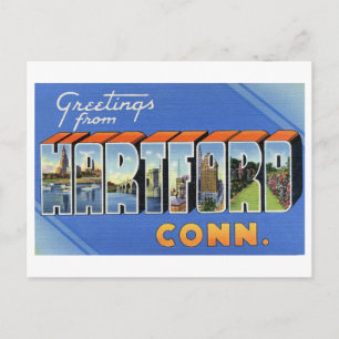 Carte Postale Salutations vintages de Hartford, Connecticut