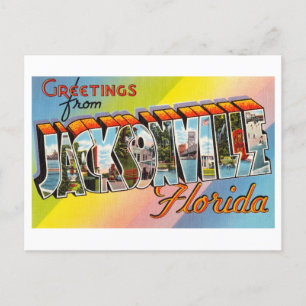 Carte Postale Salutations vintages de Jacksonville, Floride